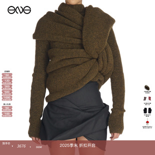 Rick 特惠 Owens 三重褶皱针织衫 秋冬 上衣 断码