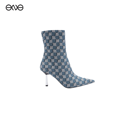 【ENG】MISBHV MONOGRAM SASHA 中筒靴细跟高跟鞋