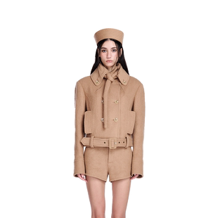 【沈小婷明星同款】Effet de Soleil 复古双排扣短夹克外套女秋冬