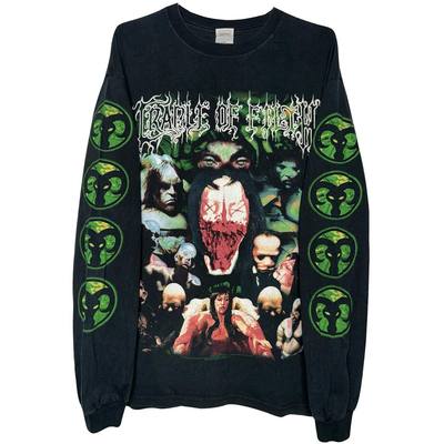 茂密有声工作室Vintage Cradle of Filth宽松韩版长袖T恤乐队嘻哈