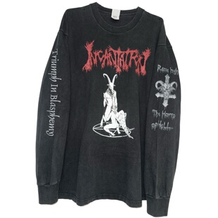 茂密有声工作室Vintage Incantation嘻哈百搭街头水洗长袖T恤纯棉