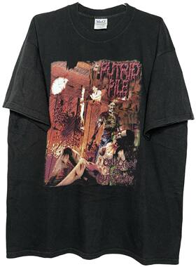 茂密有声工作室Vintage Putrid Pile纯棉舒适短袖T恤复古水洗做旧