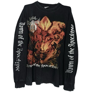 茂密有声工作室Vintage Vital Remains复古水洗做旧纯棉长袖T恤