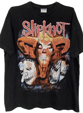 茂密有声工作室Vintage Slipknot Bootleg嘻哈复古情侣款短袖T恤