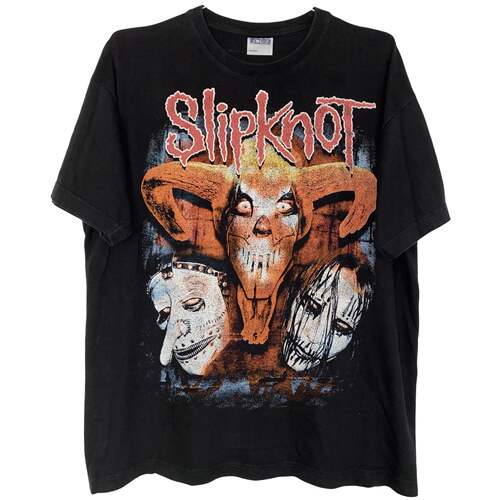茂密有声工作室Vintage Slipknot Bootleg嘻哈复古情侣款短袖T恤