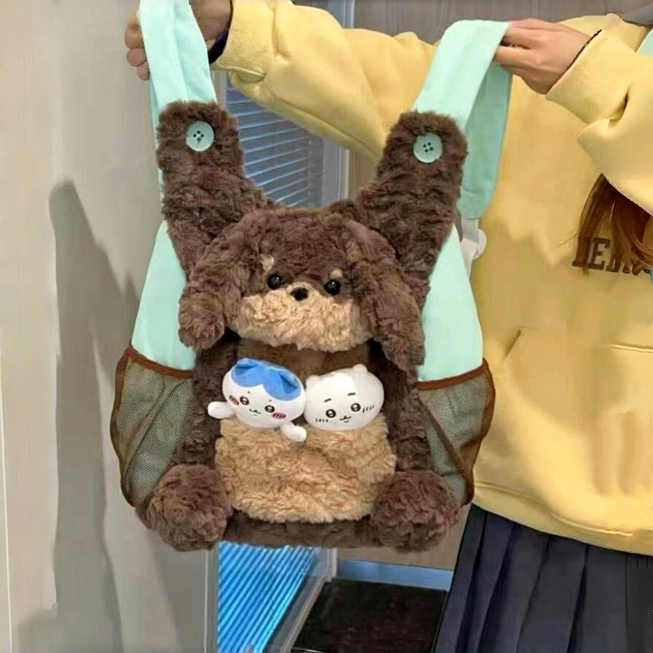 【红薯同款】可爱毛绒小狗双肩包女生包学生上学腊肠狗背包书包