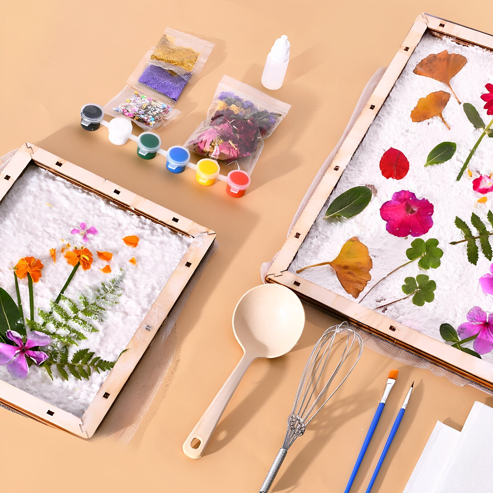 古法造纸术材料包套装教具中秋节亲子美术画框小学生儿童制作手工