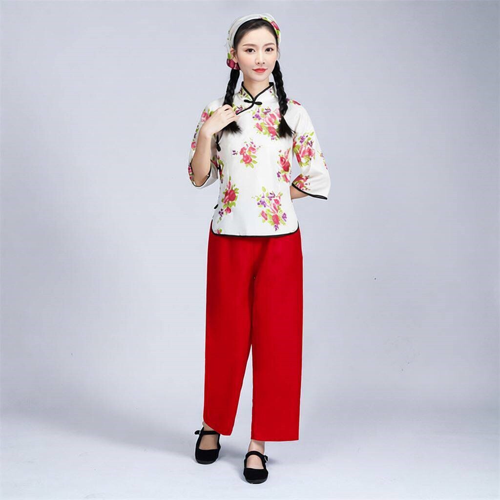 阿庆嫂采茶村姑衣服老百姓媒婆演出拍照古装农家怀旧话剧戏服舞蹈