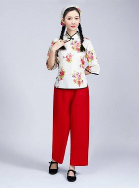阿庆嫂采茶村姑衣服老百姓媒婆演出拍照古装农家怀旧话剧戏服舞蹈