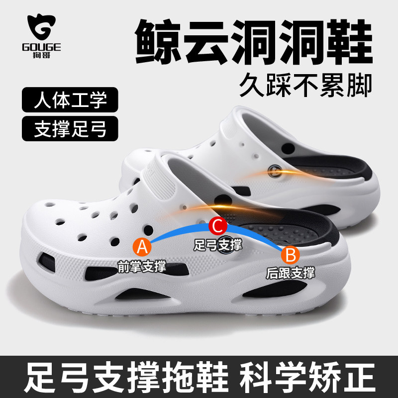【狗哥鲸云洞洞鞋】足弓支撑拖鞋图片