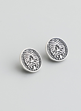 S925纯银藏式扎基拉姆纽扣隔珠DIY手工编织手绳手链项链扣子配件