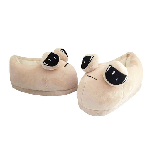 跨境新款Pou Plush Slippers我的宠物外星人游戏周边蜗牛毛绒拖鞋