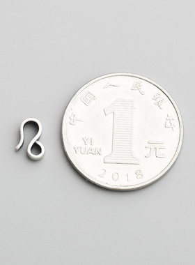 S925纯银泰银双环S扣手链扣问号扣DIY编绳项链收尾扣连接扣子配件