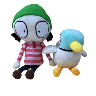 现货BBC儿童英语动画莎拉和鸭 毛绒公仔Sarah and Duck玩偶玩具
