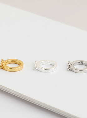 S925纯银精工项链吊坠扣子配件DIY手链项链挂坠搭扣连接扣子卡扣