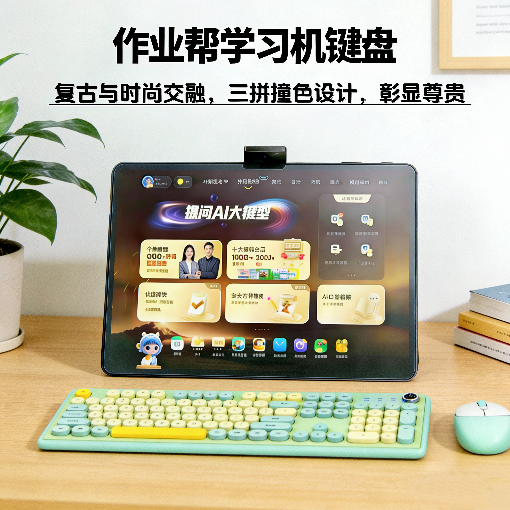 适用作业帮t50键盘x50/XE鼠标套装p60时尚朋克键盘t30x58蓝牙键盘