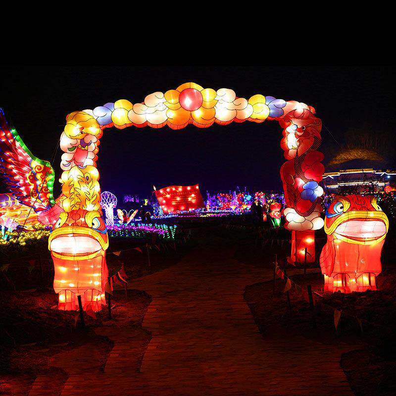 网红不夜城装饰中国风拱门花灯大型灯会亮化景观灯文旅夜游氛厂家