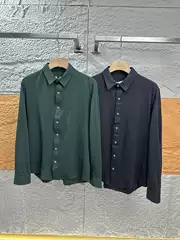 Exported to Brazil! Quality Hot Item ! Washed Double Yarn Pique Cotton, Soft, Breathable, Versatile Long-Sleeve Shirt for Commuting