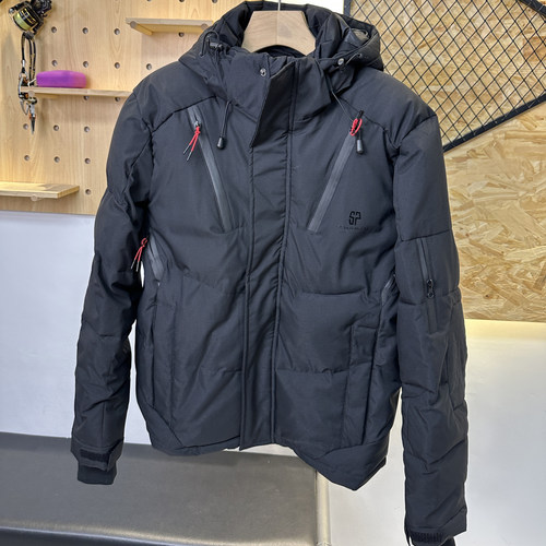 百搭休闲连帽加厚棉服外套男