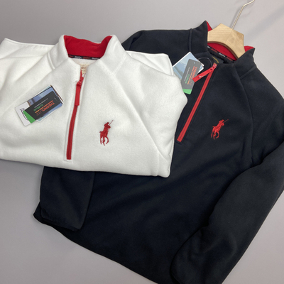 压轴单品！门店599！巨厚实！冬半拉链刺绣加厚立领摇粒绒卫衣男