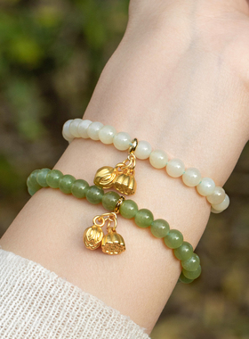 复古新中式步步莲花和田玉晴水