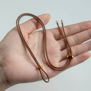 铜镀金挂坠绳子高档手工编织绳玉坠挂绳男款精致挂脖吊坠专用绳子