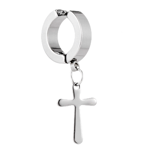 十字架耳夹男无耳洞耳环痞帅高级感男士单只耳钉潮流个性男生耳饰