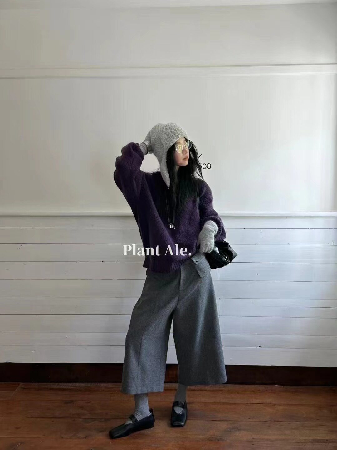 High-Waisted Woolen Wide-Leg Pants: Korean Style R6114 - Taobao product photo 3