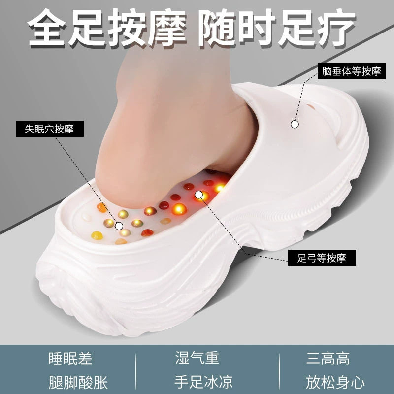2025新款厚底按摩拖鞋女夏季足疗脚底按摩增高凉拖鞋沙滩防滑鞋子
