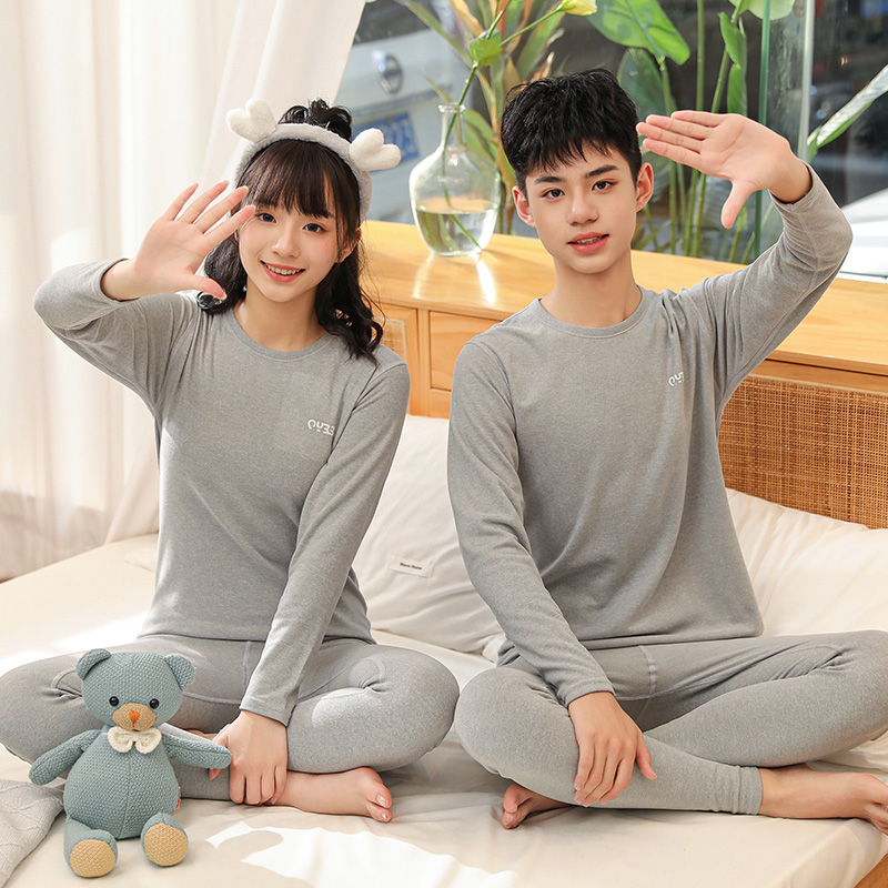 德绒儿童打底保暖内衣秋冬套装男童女童中领秋衣秋裤加厚冬季睡衣