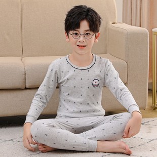 男童秋衣秋裤 全棉儿童纯棉宝宝打底保暖内衣男孩线衣a类睡衣 套装