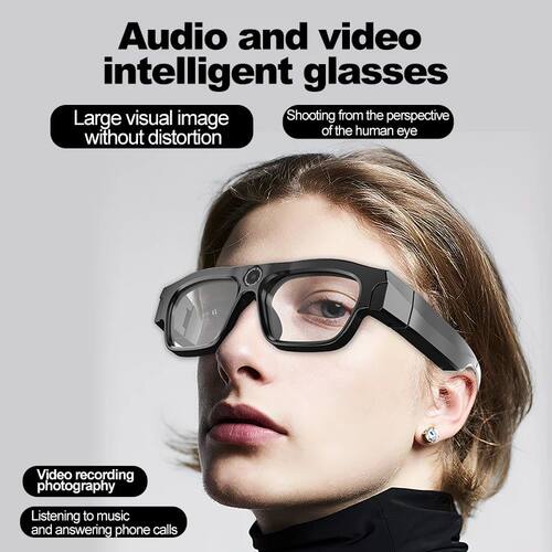 New Bluetooth Smart Glasses Camera 4K Black Tech Shooting an