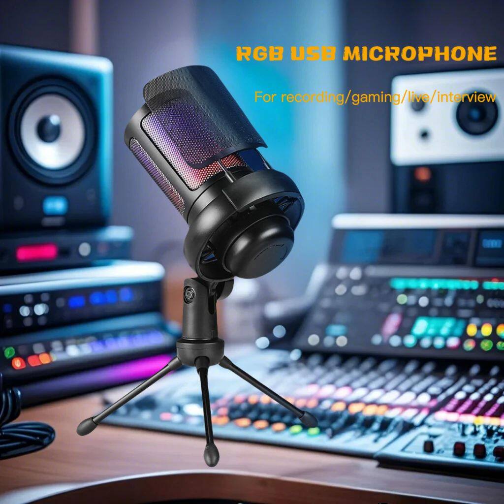 ME6S USB Gaming Microphone Kit with Contrallable RGB Profess