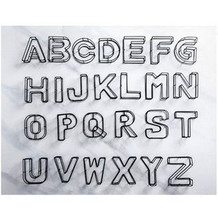 简约金属铁艺24英文字母艺术桌面摆件装饰品电视柜任意选择字母