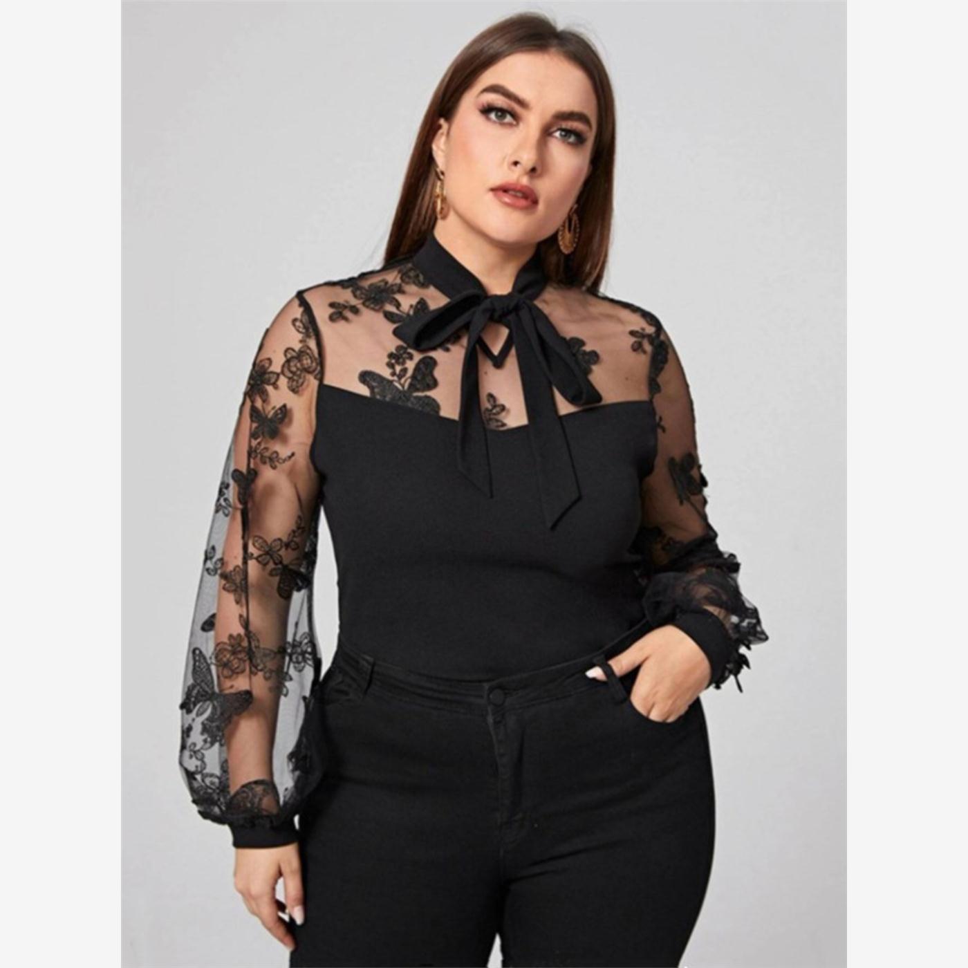 L-4XL fashion plus size fat women shirt ladies blouse tops女