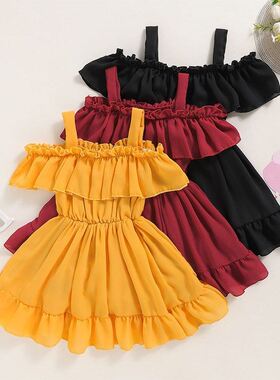 童装 children girls baby dress for kids clothes toddler red