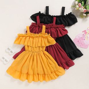 童装 children girls baby dress for kids clothes toddler red