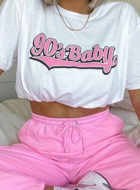 90&lsquo;s Baby Kawaii Women T Shirt 90s BabyGirl Clothes纯