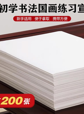 澹品斋初学者练习纸加厚宣书法专用纸半生半熟生宣熟宣国画写意毛笔书法毛笔字纸小尺寸软笔入门书法作品纸