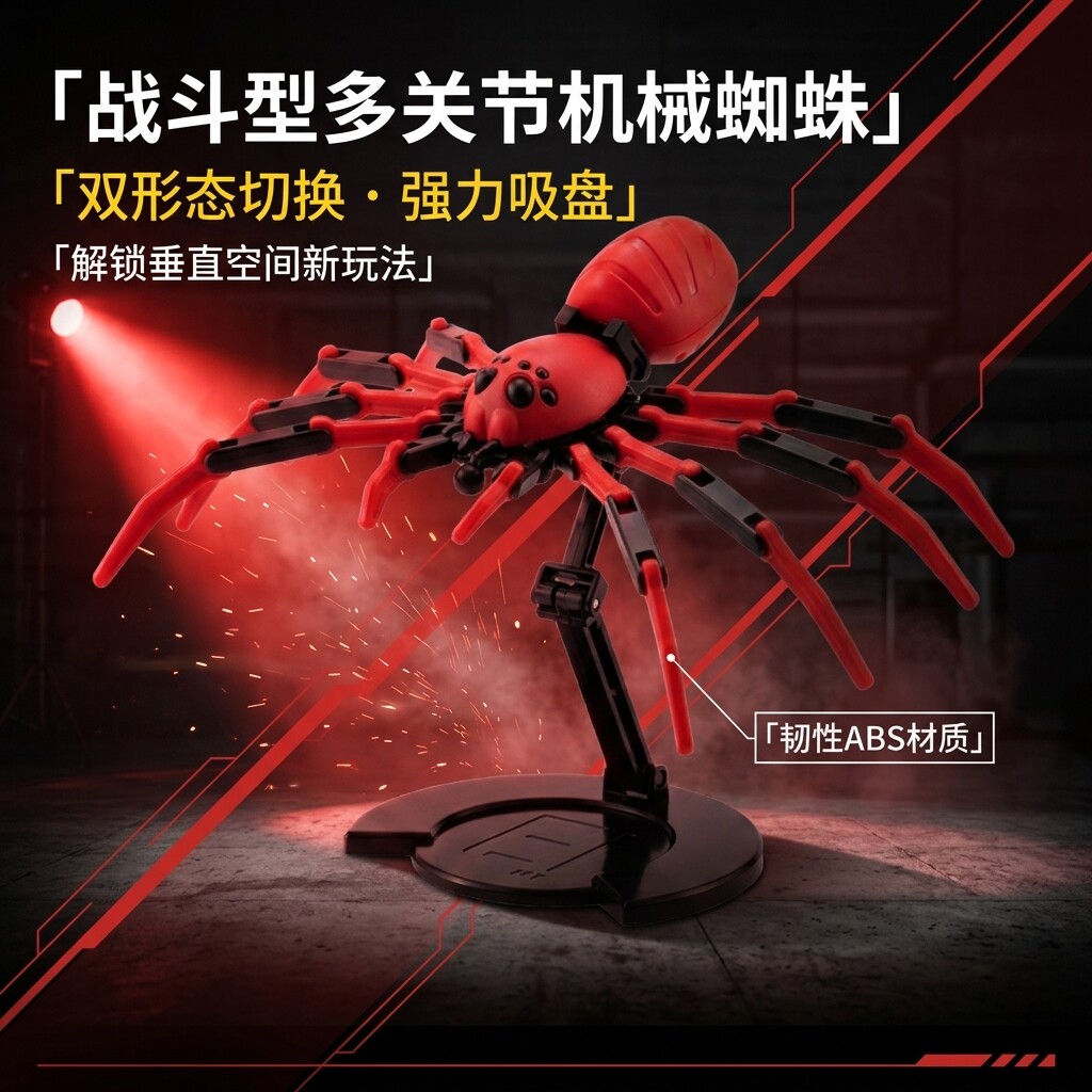 3D 机械蜘蛛拼装 ABS 带支架吸盘创意解压儿童益智机甲桌面摆件