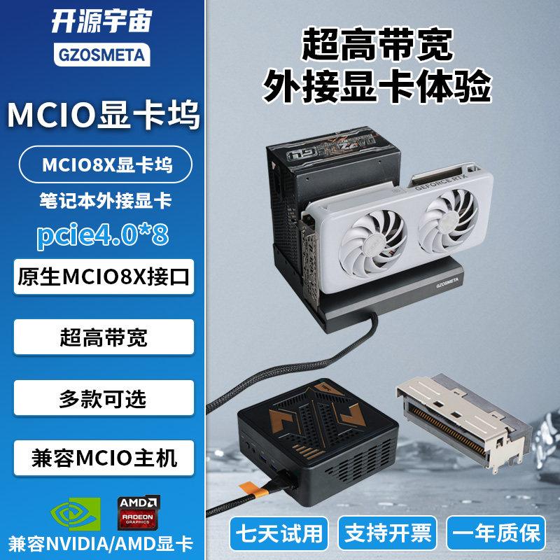 MCIO8X显卡坞套装锐龙R7H255电脑整机游戏外接显卡TOPC迷你主机