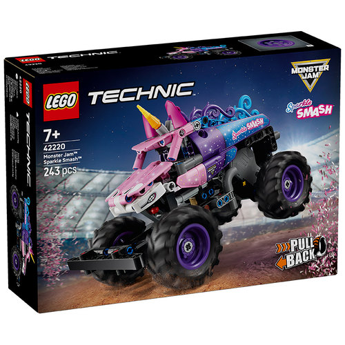 LEGO乐高机械组系列42220 MonsterJamSparkleSmash回力车积木玩具