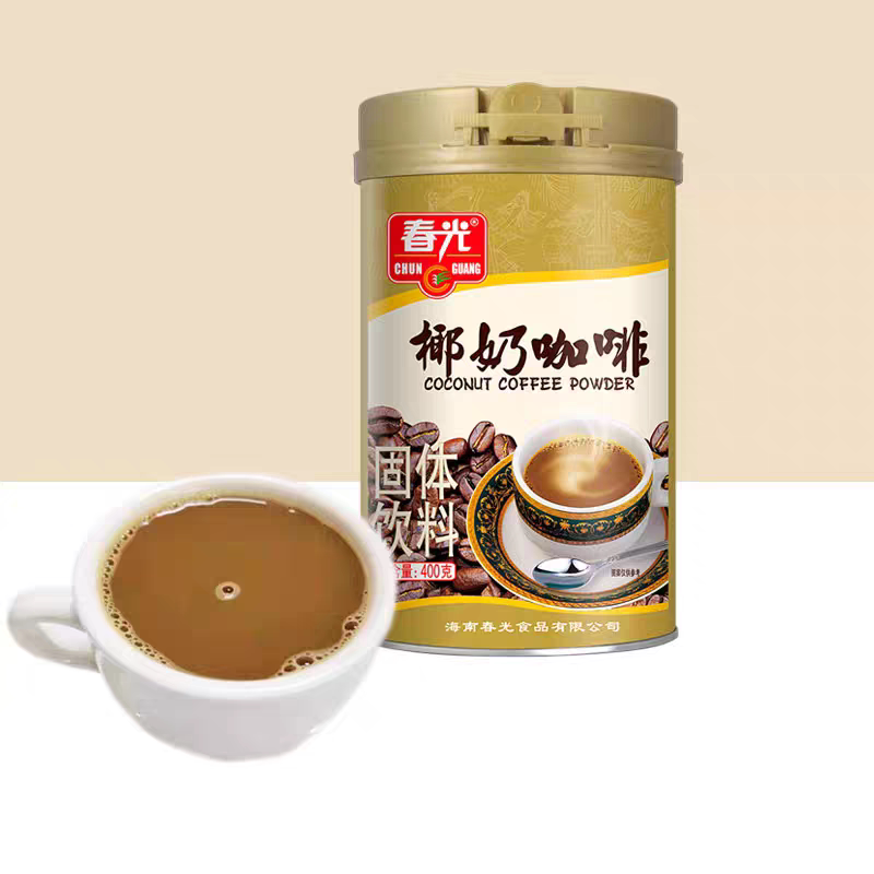 海南特产春光椰奶咖啡400g速溶三合一碳烧咖啡粉冲饮料