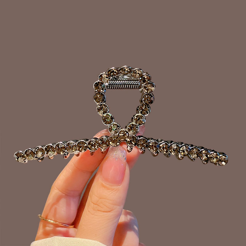 高端~黑色水钻金属抓夹大号