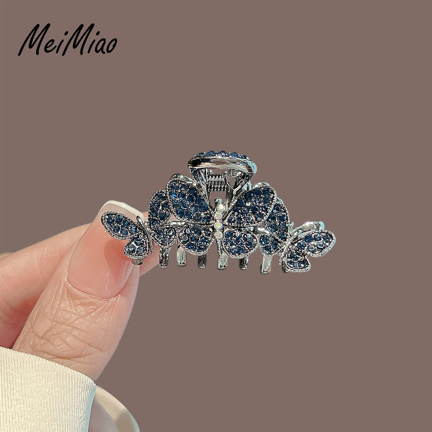 美苗~韩国气质水钻蝴蝶抓夹小号