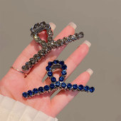 简约气质金属抓夹中号后脑勺半扎发夹女水钻夹子鲨鱼夹发卡子头饰