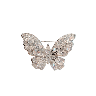 高档重工精致锆石蝴蝶胸针女奢华气质西装胸花设计感小众别针配饰