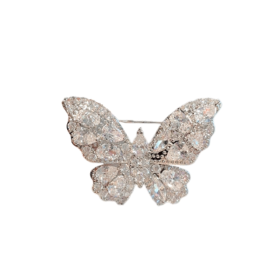 美苗~重工精致锆石蝴蝶胸针女
