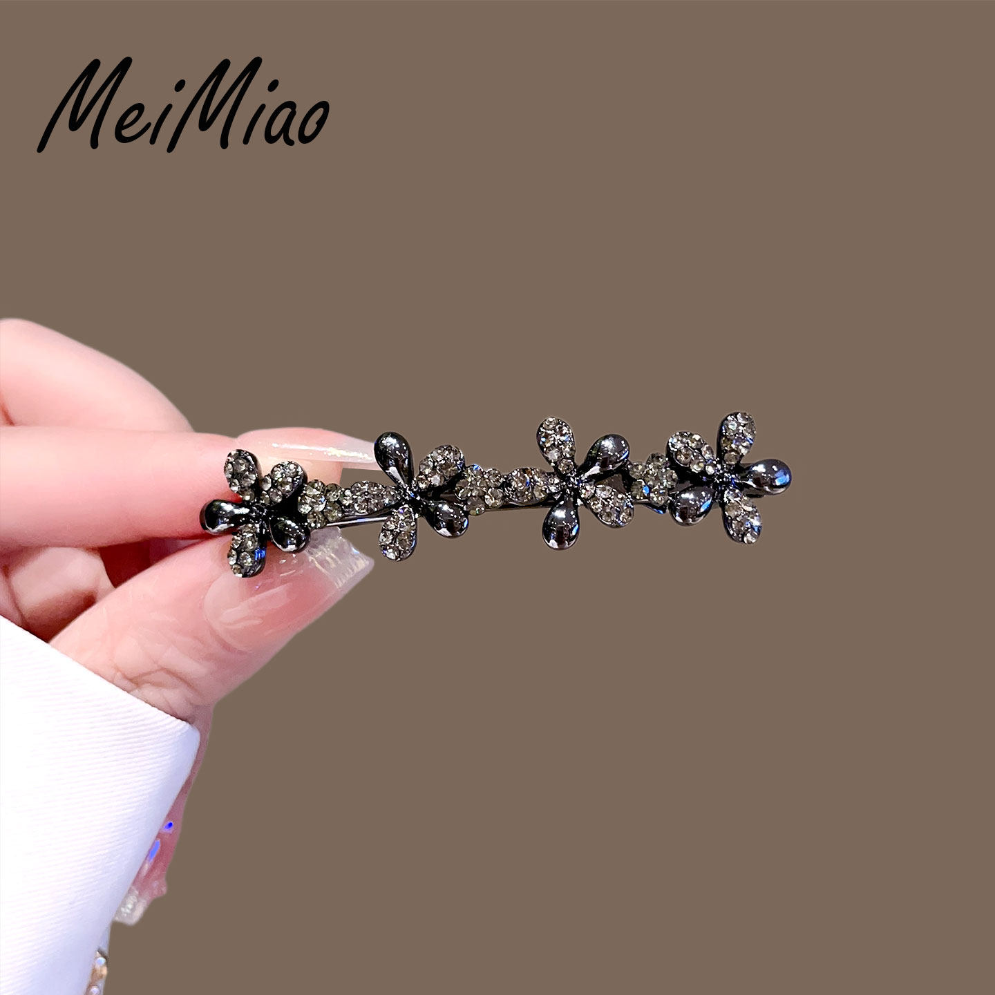 韩国精致水钻花朵发夹女侧边夹发卡气质后脑勺半扎发弹簧夹子顶夹,饰品/流行首饰/时尚饰品新,发饰,淘宝优惠券,粉丝福利购,淘宝优惠卷