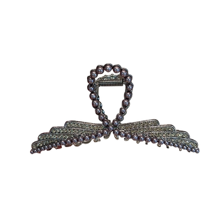 天使的翅膀黑色珍珠抓夹大号高级感后脑勺发夹鲨鱼夹发卡2023新款